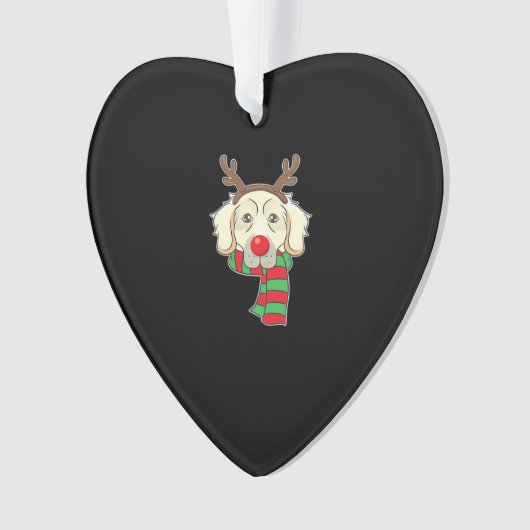 Funny Christmas Dog Xmas Reindeer Golden Retriever (devant)