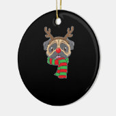 Funny Christmas Dog Xmas Reindeer Pug Holiday Gift Keramisch Ornament (Links)