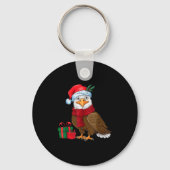 Funny Christmas Eagle Patriotic Bald Eagle With Sa Sleutelhanger (Voorkant)