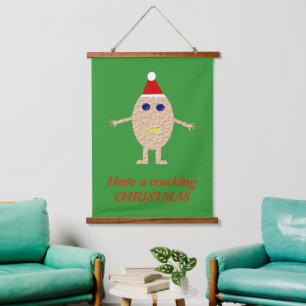 Funny Christmas Egg Funny Custom Hangend Wandkleed