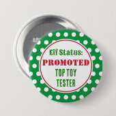 Funny Christmas Elf Award Button (Voorkant /achterkant)