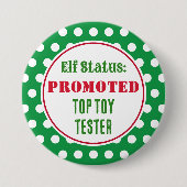 Funny Christmas Elf Award Button (Voorkant)
