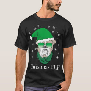 Funny Christmas Elf - Cool Bulldog in zonnebril ' T-shirt