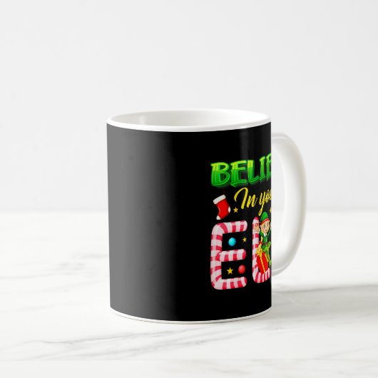 Funny Christmas Elf Design Believe In Your Elf Men Koffiemok (Voorkant rechts)