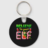 Funny Christmas Elf Design Believe In Your Elf Men Sleutelhanger (Voorkant)