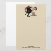 Funny Christmas Evil Bug geeft Cadeau Briefpapier (Voorkant / Achterkant)
