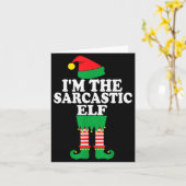 Funny Christmas Family I'm The Sarcastic Elf Kaart (Gele Bloem)