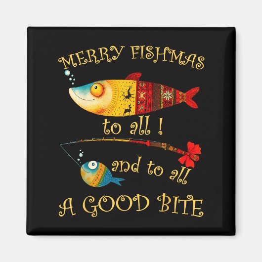 Funny Christmas Fisherman's Merry Fishmas To All F Magneet (Voorkant)