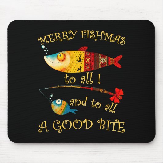 Funny Christmas Fisherman's Merry Fishmas To All F Muismat (Voorkant)