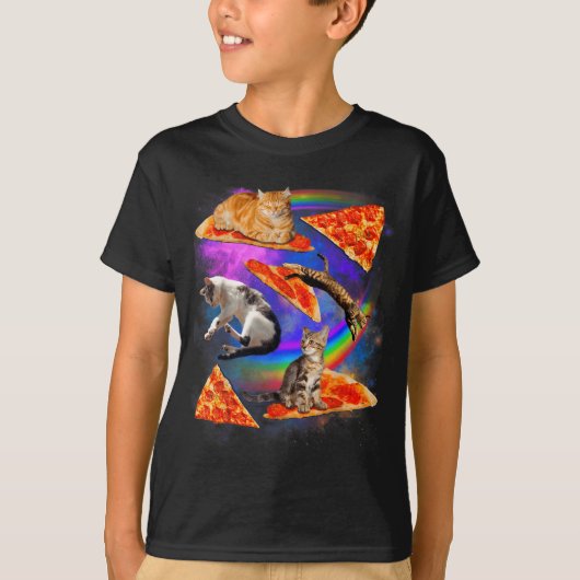 Funny Christmas Galaxy Cat In Space Cat Riding Zza T-shirt (Voorkant)