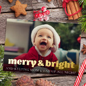 Funny Christmas Geboorte Aankondiging Goudfolie Ka