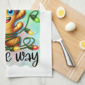 Funny Christmas ginger word art  Theedoek (Quarter Fold)