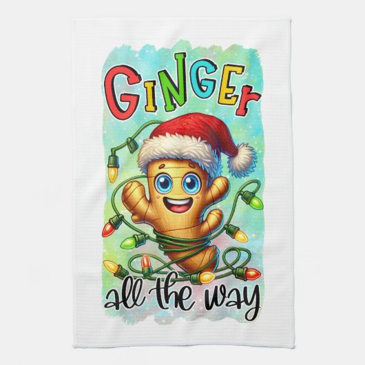 Funny Christmas ginger word art  Theedoek (Verticaal)