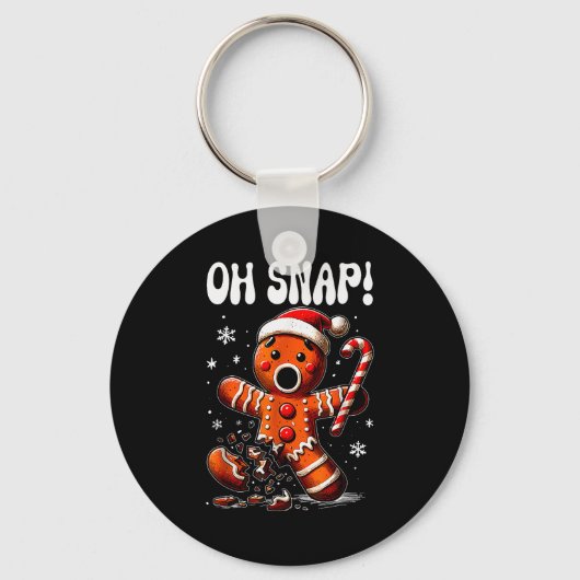 Funny Christmas Gingerbread Man Oh Snap Outfit Paj Sleutelhanger (Voorkant)