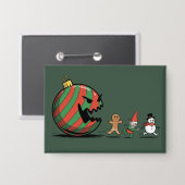 Funny Christmas Gingerbread Santa Holiday Party Button (Voorkant / Achterkant)