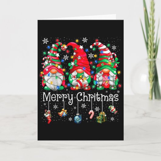 Funny Christmas Gnome Hanging With My Gnomies Fami Kaart (Voorkant)