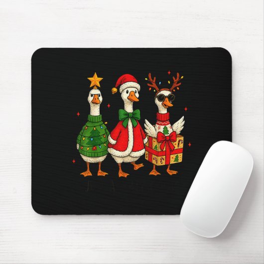 Funny Christmas Goose Jolly Geese Santa Reindeer X Muismat (Met muis)