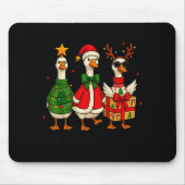 Funny Christmas Goose Jolly Geese Santa Reindeer X Muismat (Voorkant)