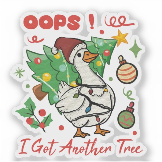 Funny Christmas Goose Sticker (Devant)