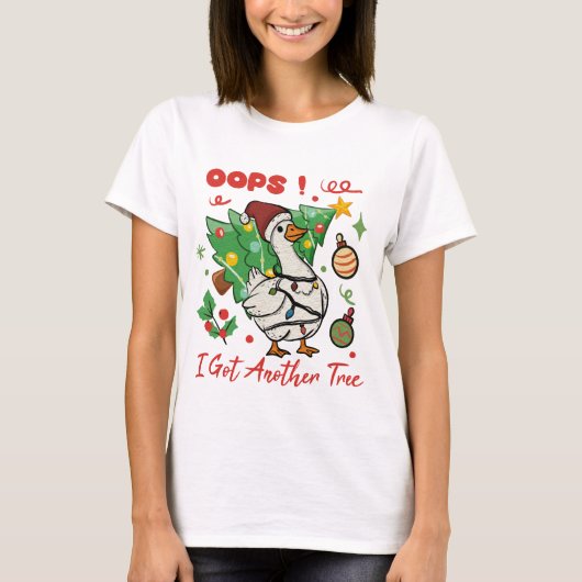 Funny Christmas Goose T-Shirt – Oops (Devant)