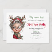 Funny Christmas Granny Festive Party Invitation (Devant)