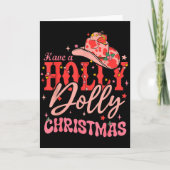 Funny Christmas Have A Holly Christmas Jolly Cowgi Kaart (Voorkant)