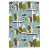 Funny Christmas Hedgehogs Kinder naam Medium Cadeauzakje (Achterkant)