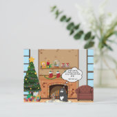 Funny Christmas Humour Bah Hum Cat Holiday Carte p (Debout devant)