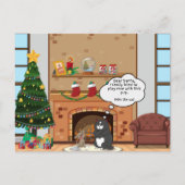 Funny Christmas Humour Bah Hum Cat Holiday Carte p (Devant)