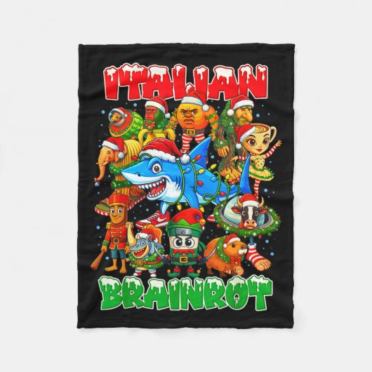 Funny Christmas Italian Brain Rot Italian Brainrot Fleece Deken (Voorkant)