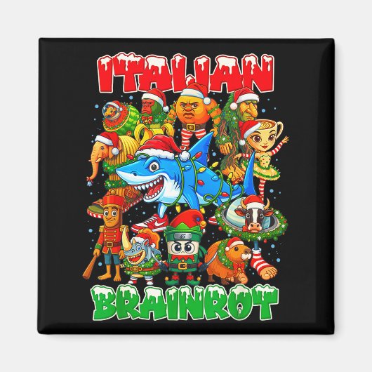 Funny Christmas Italian Brain Rot Italian Brainrot Magneet (Voorkant)