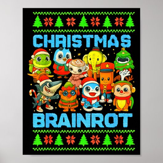 Funny Christmas Italian Brain Rot Italian Brainrot Poster (Voorkant)