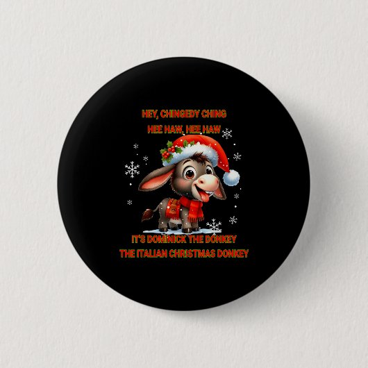 Funny Christmas Italian Christmas Dominick The Ronde Button 5,7 Cm (Voorkant)