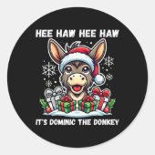 Funny Christmas Italian Christmas Donkey Dominic T Ronde Sticker (Voorkant)