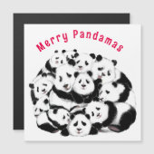 Funny Christmas Kaart met Happy Family Panda's (Voorkant / Achterkant)