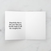 Funny Christmas Kaart - Santa's Coal Club (Binnen)