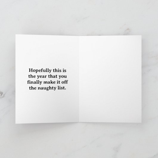 Funny Christmas Kaart - Steenkool van Saint Nick (Binnen)