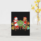 Funny Christmas Mahjong Santa Snowman Elf Reindeer Kaart (Gele Bloem)