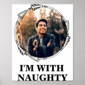 Funny Christmas Matching Couple Naughty Nice Photo Poster (Voorkant)