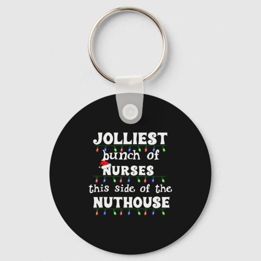 Funny Christmas Matching Group Work Jolliest Bunch Sleutelhanger (Voorkant)