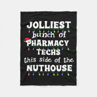 Funny Christmas Matching Group Work Pharmacy Techn Fleece Deken