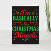 Funny Christmas Miracle Festive Xmas Pajama Humor Kaart (Voorkant)