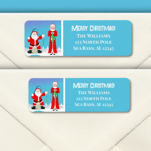 Funny Christmas Mrs Claus verslaat de kerstman bij Etiket