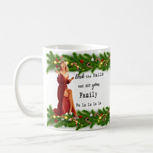 Funny Christmas Mug Best Friend "Deck the Halls" (Gauche)