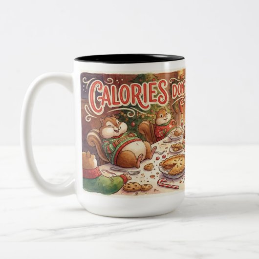 Funny Christmas Mug – “Calories Don’t Count in Dec (Gauche)