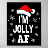 Funny Christmas Naughty Adults Pajama, Santa I'm J Poster (Voorkant)