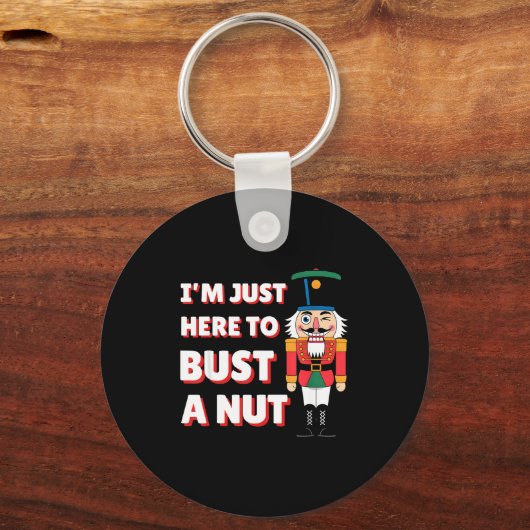 Funny Christmas Nutcracker- Bust A Nut Funny Mens Sleutelhanger (Voorkant)
