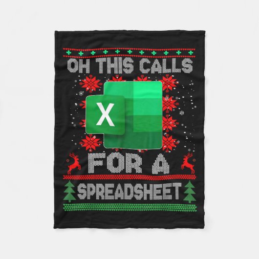 Funny Christmas Oh This Calls For A Spreadsheet Sa Fleece Deken (Voorkant)