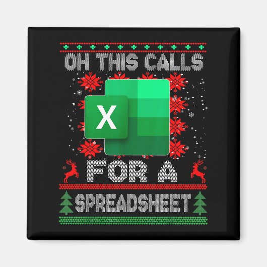 Funny Christmas Oh This Calls For A Spreadsheet Sa Magneet (Voorkant)