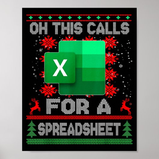 Funny Christmas Oh This Calls For A Spreadsheet Sa Poster (Voorkant)